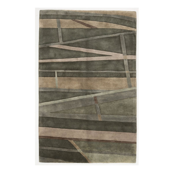 String Matter Hand Tufted Abstract Area Rug in Gray | Perigold