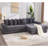 110.75" Modular L Shaped Sofa, Corduroy Fabric Sectional Couch,With A Movable Footstool, Cup Holders,Bring 8 Throw Pillows,Side Pocket,Unfold Into A Bed-1298719804