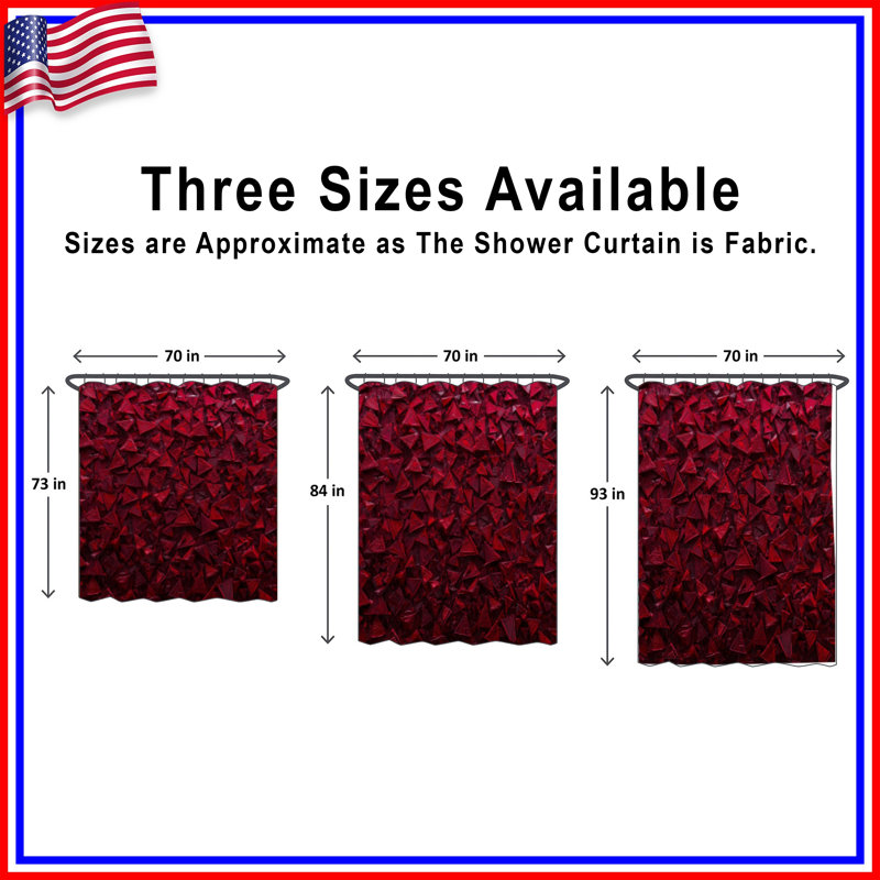 Rideaux de douche rouges à texture triangulaire extra longs, L 70 po x H 84 po