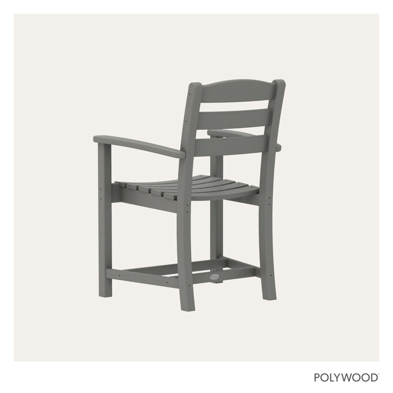 POLYWOOD La Casa Café Dining Arm Chair, Slate Gray