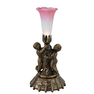 Twin Cherub Torchiere Table Lamp