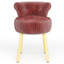 Fauteuil de coiffeuse en velours avec dossier bas capitonné et pieds en bois massif pour la chambre à coucher -1409273438-1409273409
