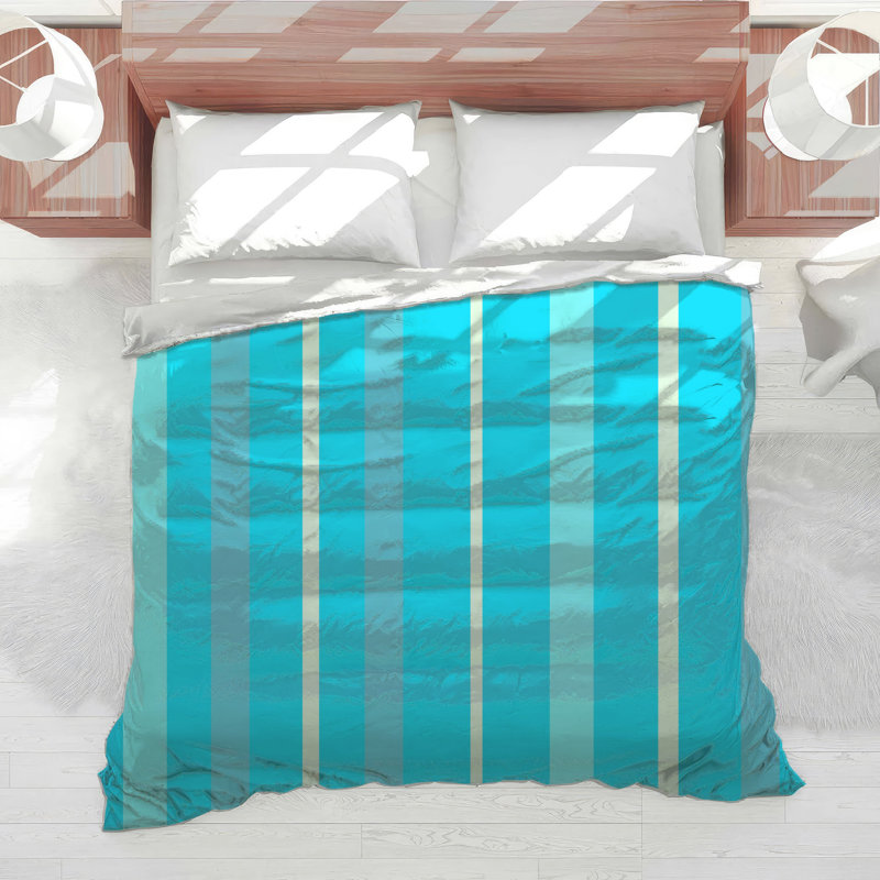 Vertical Blue Stripes Comforter, Twin Extra Long