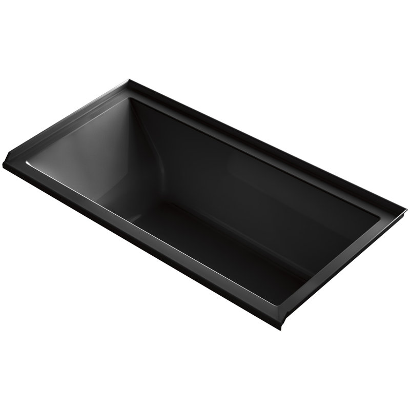 Baignoire de trempage 60 po. X 30 po., Noir, Droite