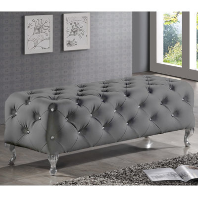Cronk 130cm Wide Tufted Rectangle Solid Colour Standard Ottoman