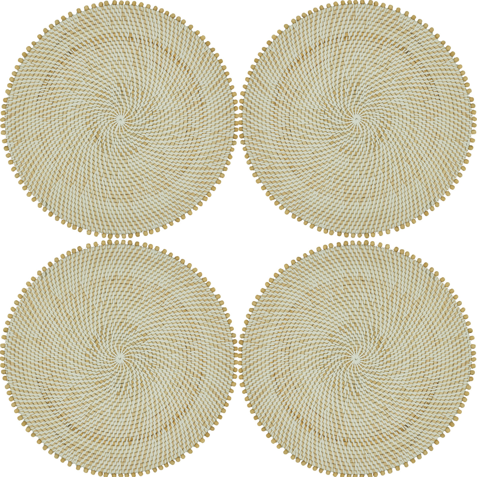 Dempsey Rattan Round Placemat, Natural