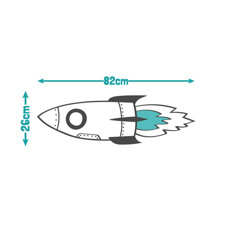 Rocket and Stars Wall Stickers, White
