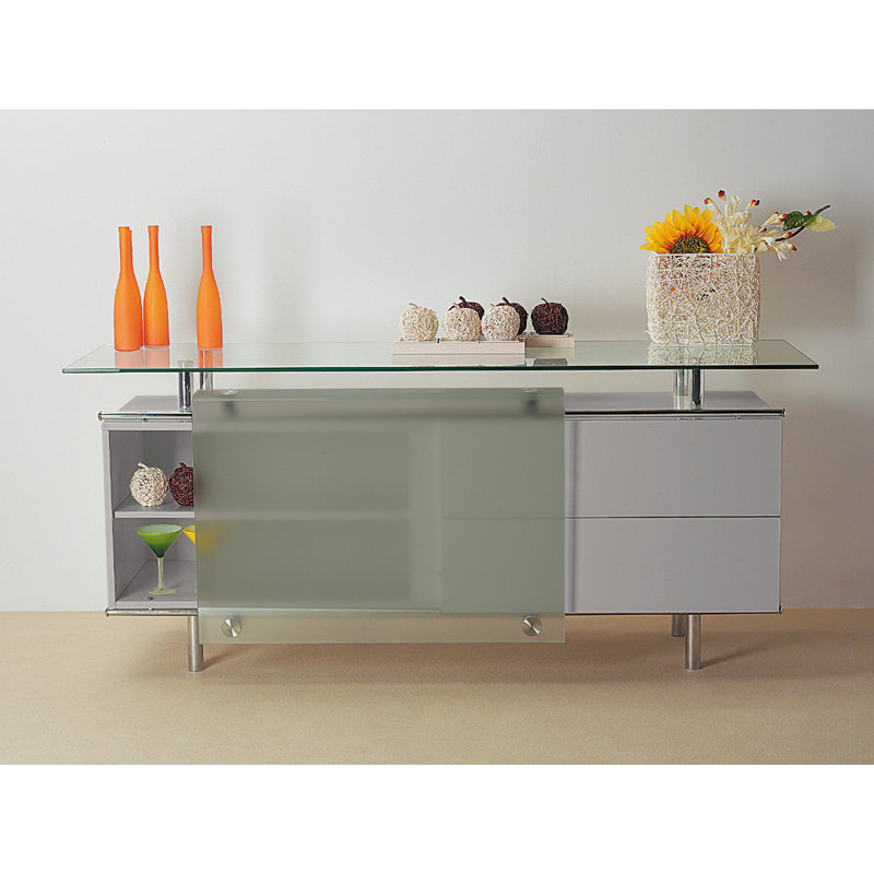 Rundle 71'' Sideboard, Gray/Clear