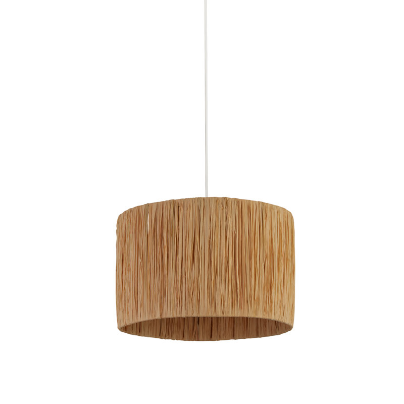 Raffia And Mild Steel Traditional, 18 cm H x 25 cm W x 25cm D, Light Natural