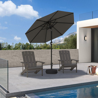 Parasol de piscine avec base UV 9 'pour l'extérieur, beige