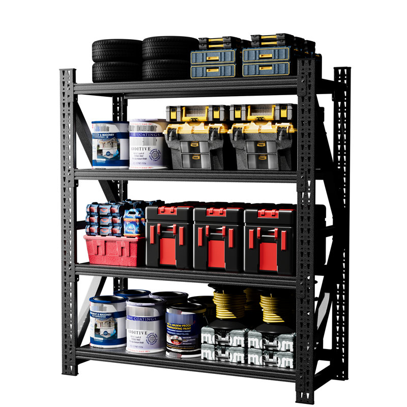 Étagères de garage robustes en métal de 4000 lb et de 69 H x 59 l 23,6 po avec 4 tablettes verticales pour l'entrepôt