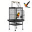 Cage à oiseaux 69 "avec support roulant, cage à oiseau spacieuse avec tablette de rangement, y compris plateau amovible, perchoir et 2 bols, volière pour perruches et inséparable