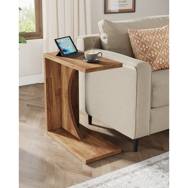 Tables de bout en bois manufacturé Heikki, Noyer brun