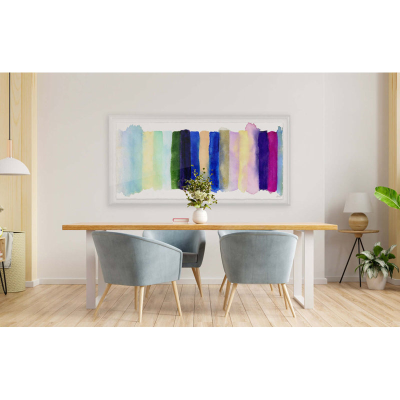 Radiant Stripe #2 By Kristi Kohut, 17" H x 30" W, White Wood