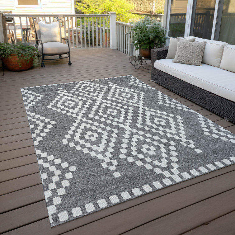 Malek Indoor/Outdoor Area Rug with Non-Slip Backing