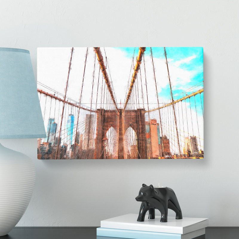 Brooklyn Bridge New York City Painting - Wrapped Canvas, 60cm H x 91cm W x 4cm D