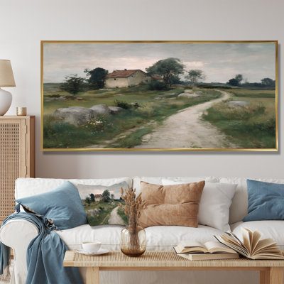 Impression sur toile grise charmante ferme en Irlande - grange ferme ranch, ferme verte