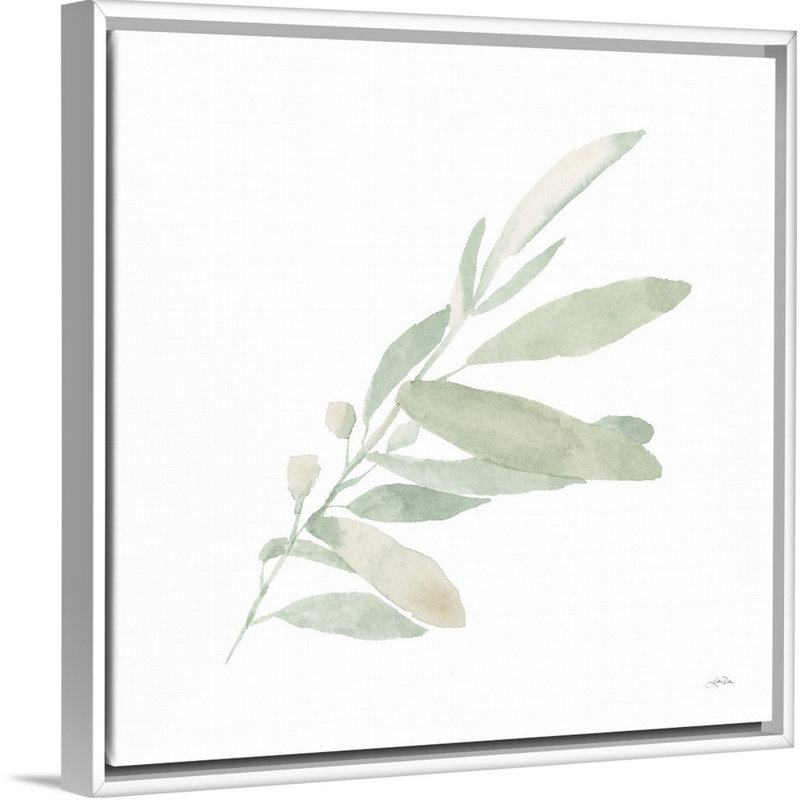 Art mural sur toile Sage I, H 38 po x l 38 po, Toile avec cadre blanc