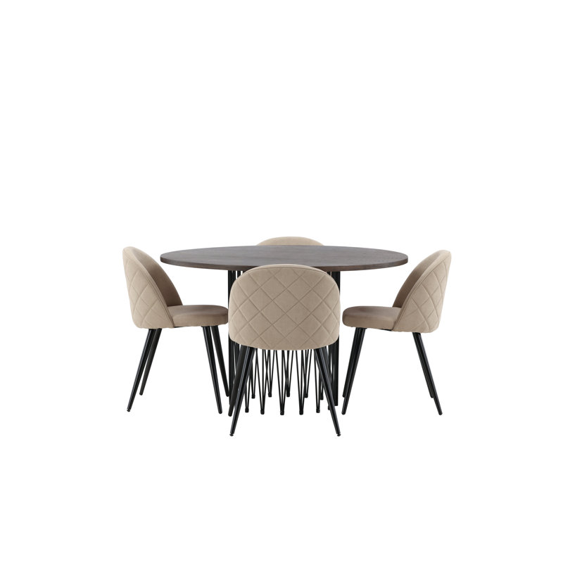 Castaneda 4 - Person Dining Set, Beige, Beige