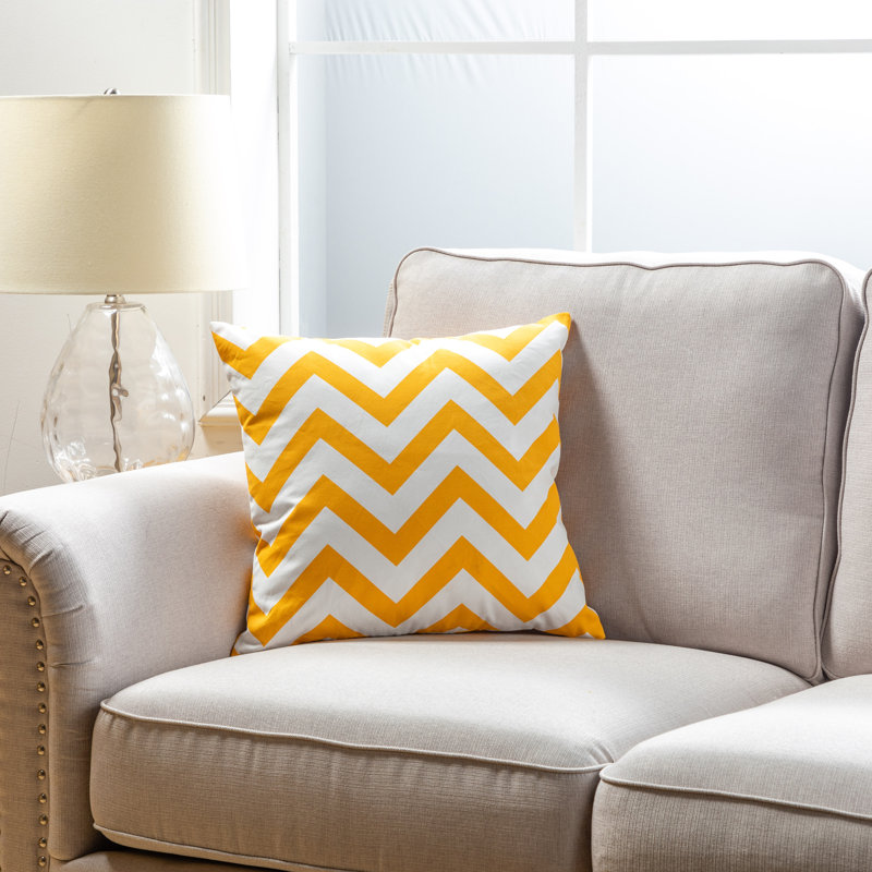 Chevron Reversible Throw Pillow, Yellow Chevron, No Fill