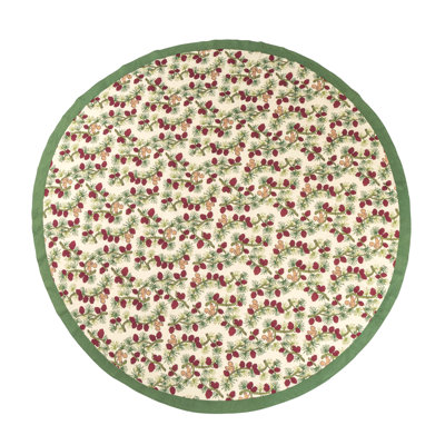 Round Floral Cotton Tablecloth