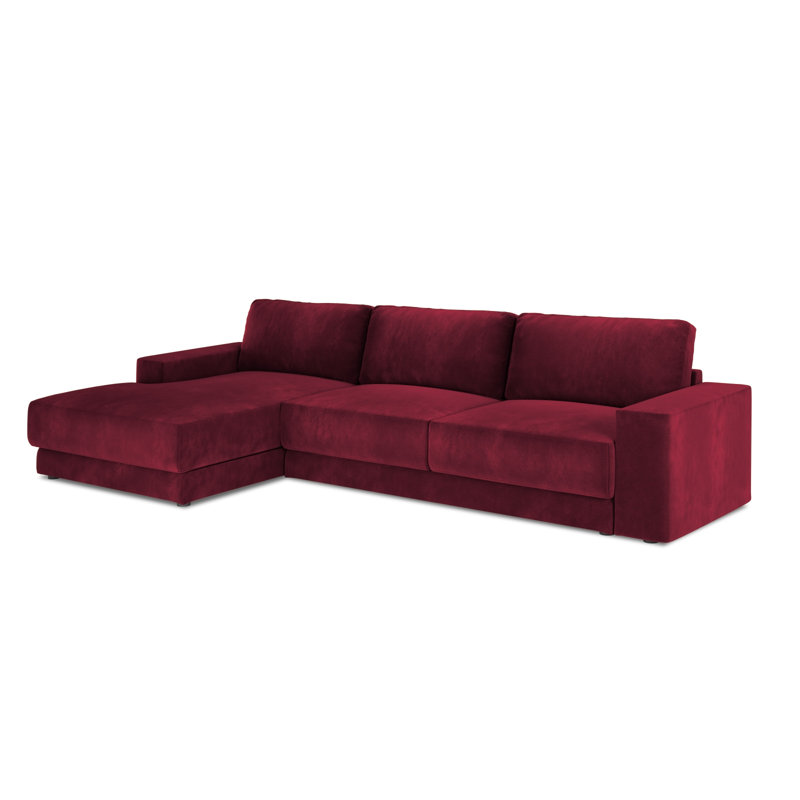 Donatella 6 Seater Sofa Bed, Left Hand Facing, Red Velvet