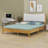 Solid Wooden Bed With  Upholstered Headboard