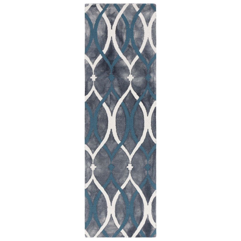 Amekia Hand Tufted Wool Geometric Rug, Runner 2'3" x 8'
