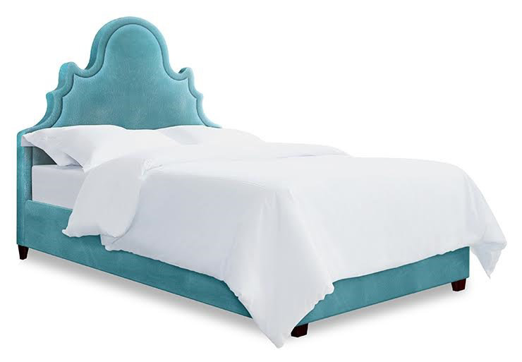 Amalie Vegan Leather Standard Bed, California King,  Turquoise