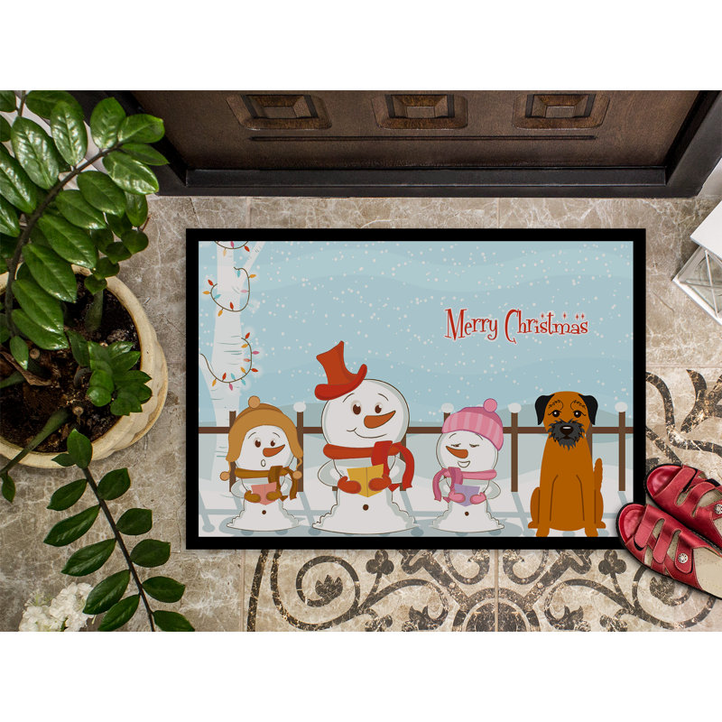 Tapis d'extérieur antidérapant Burlap Merry Christmas, Rectangle 1 pi 6 po x 2 pi 3 po