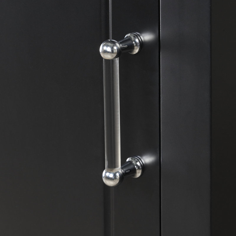 Grande armoire de rangement pour salle de bain avec deux tiroirs et une tablette réglable, conception en panneau de fibres à densité moyenne autoportant pour une organisation améliorée