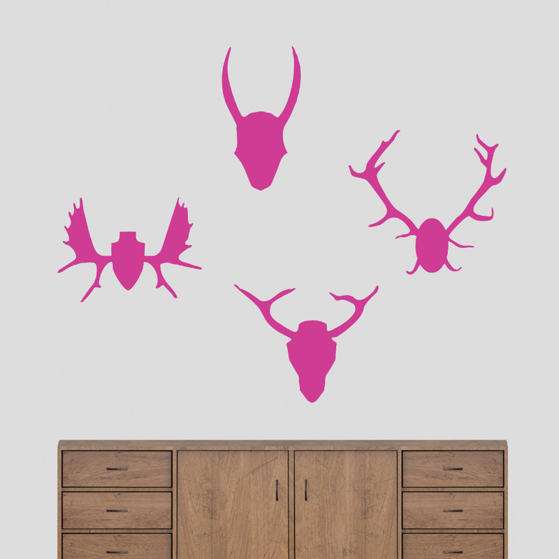 Décalcomanie murale antlers montage Petrucci, Rose vif