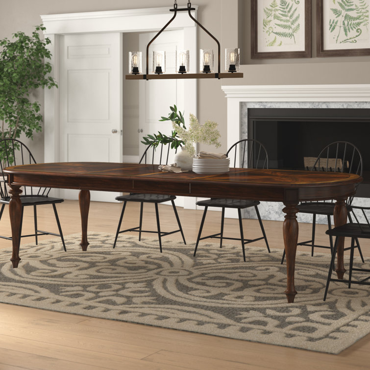 Leesburg Extendable Mahogany Oval Solid Wood Base Dining Table