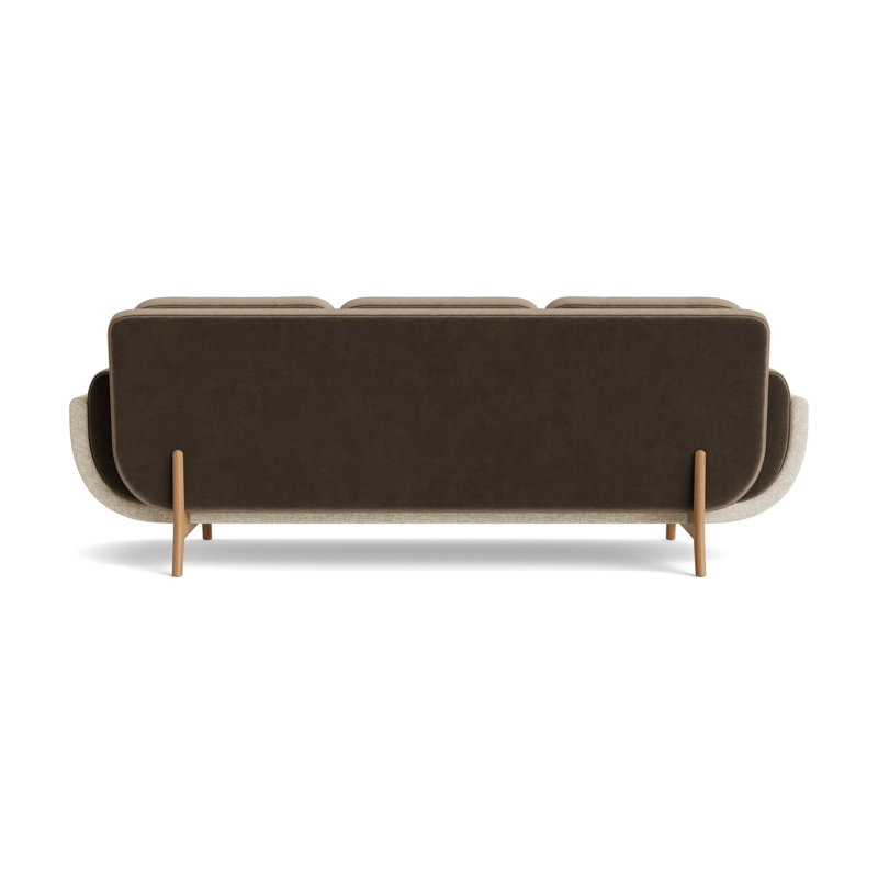 Regatta 90 Sofa, Performance Velvet-Otter/Textured Weave-Toffee, Natural