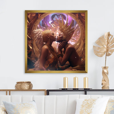 " Goddess Couple Divine Kissing "