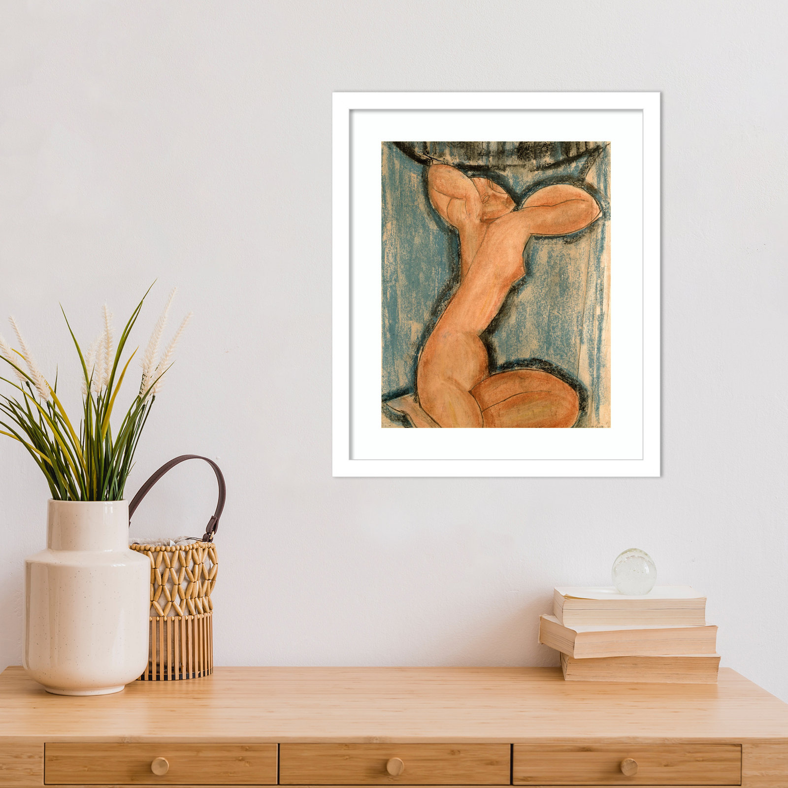 Oakden "Caryatid" Print, White, 17" H x 15" W