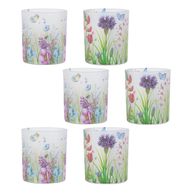 Floral Butterfly Votive Candle Holder