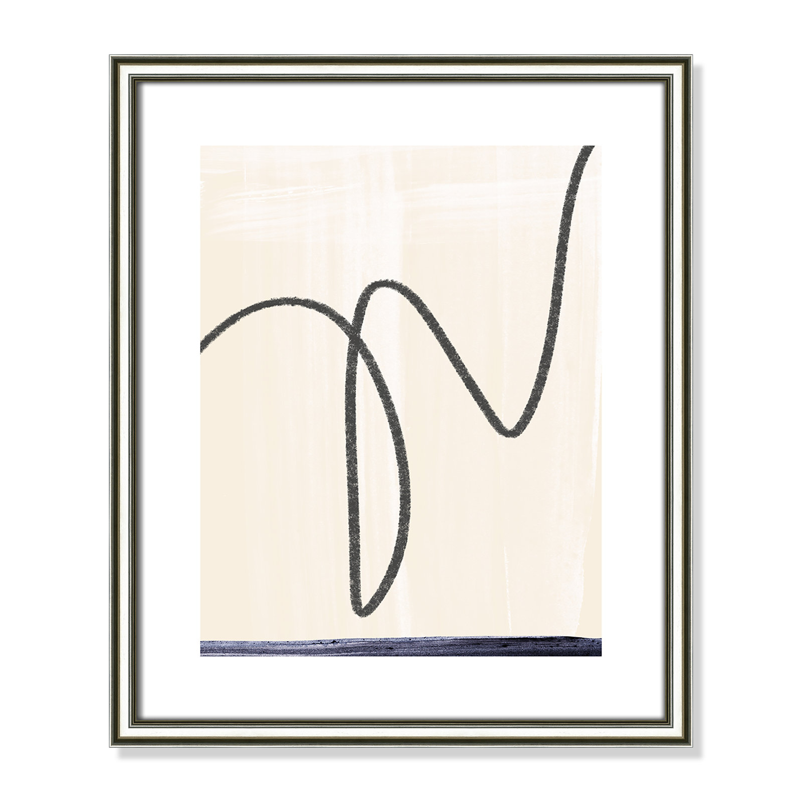 Tigerlily "Departured I" Painting, 20.25" H x 17.25" W x 0.88" D, Silver Framed Paper