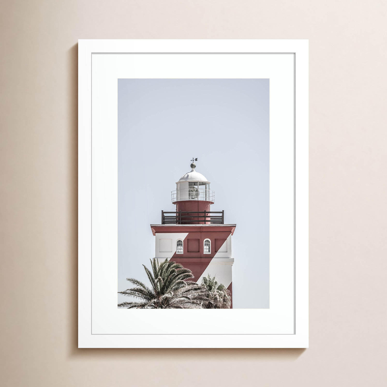 Daisey "Green Point Lighthouse" Print, White , 17" H x 13" W