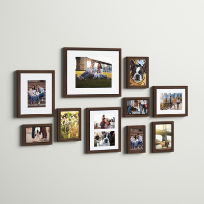 Augie Bronze Beveled Picture Frame with Mat
