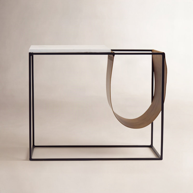 Nicholas Magazine Rack, Black/White/Brown