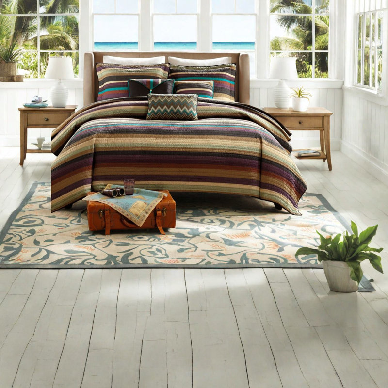 Ensemble de literie réversible en coton de style rustique, parfait pour la maison