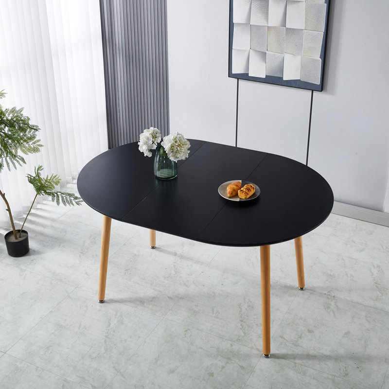 Extensible Table,DINING TABLE,OFFICE TABLE,COFFEE TABLE,Wood Leg,MDF Top, Natural, Black