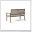 Causeuse d'extérieur durable en osier et bois d'acacia avec assise en filet pour le confort et la résistance aux intempéries
