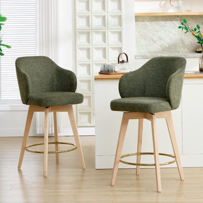 Tabouret de comptoir pivotant avec accoudoirs Ashwell