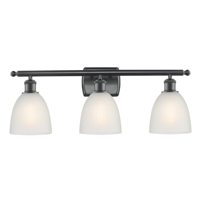 Asdsit 3 - Light Dimmable Vanity Light, 6 Watt Vinage LED Bulb, White, Matte Black