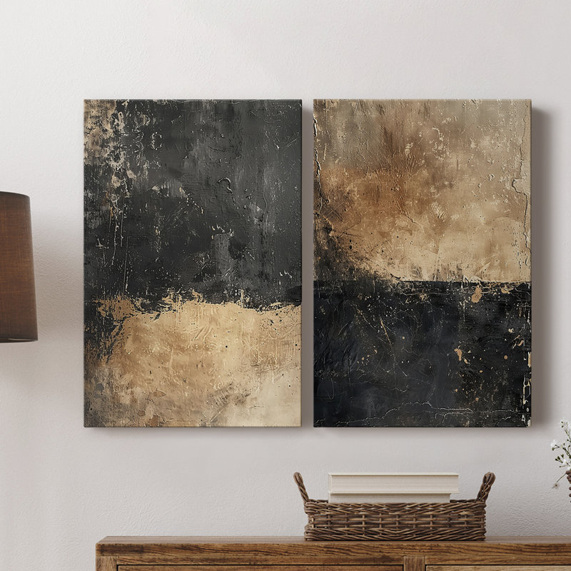 ABSTRACT Series CEC XXXI - Toile tendue avec châssis de qualité supérieure - Prêt à être accroché, H 12 po x l 16 po