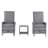 Elle Decor Vallauris 5-Piece Outdoor Reclining Chair Set, Gray