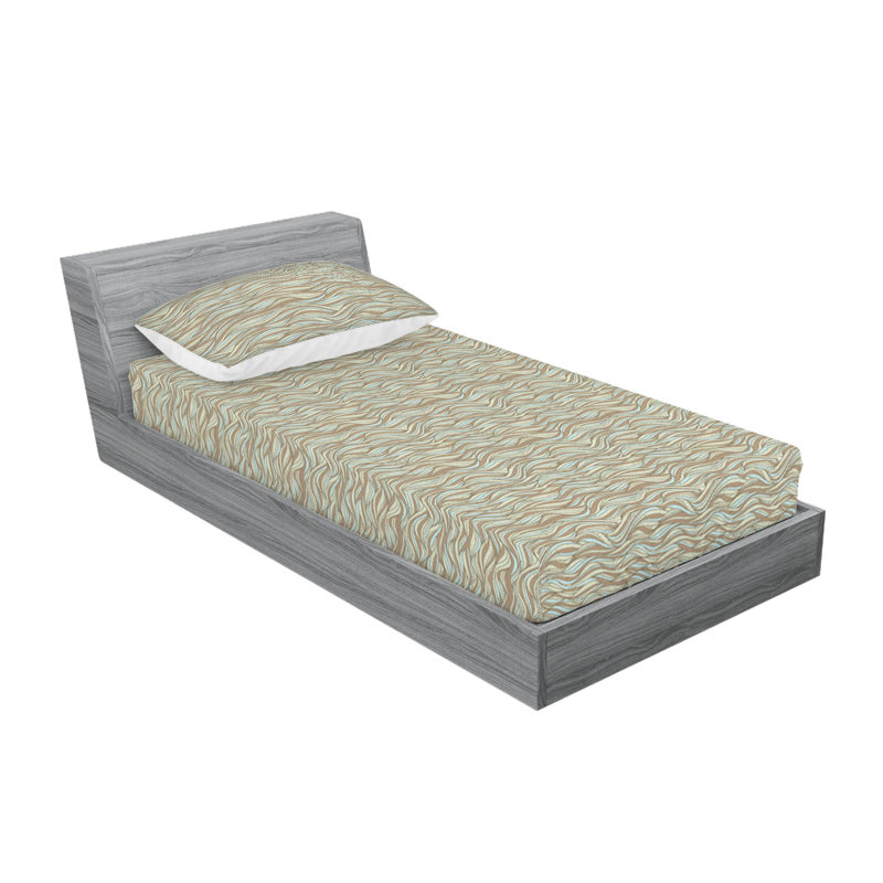 Drap-housse et taie décorative Ambesonne, Ensemble de draps pour lit simple avec 1 taie d'or