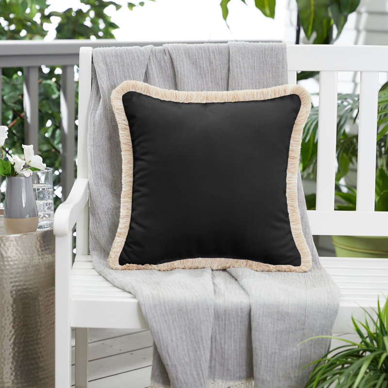 Sunbrella® Outdoor Throw Pillow, Black/Beige